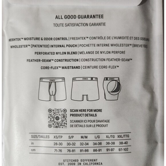 Stance Men's Boxer Brief Size Large Green Freshtek Wholester Pouch Support - Picture 6 of 6